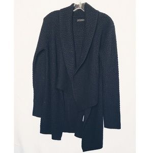 Metaphor Black Acrylic Open Cardigan